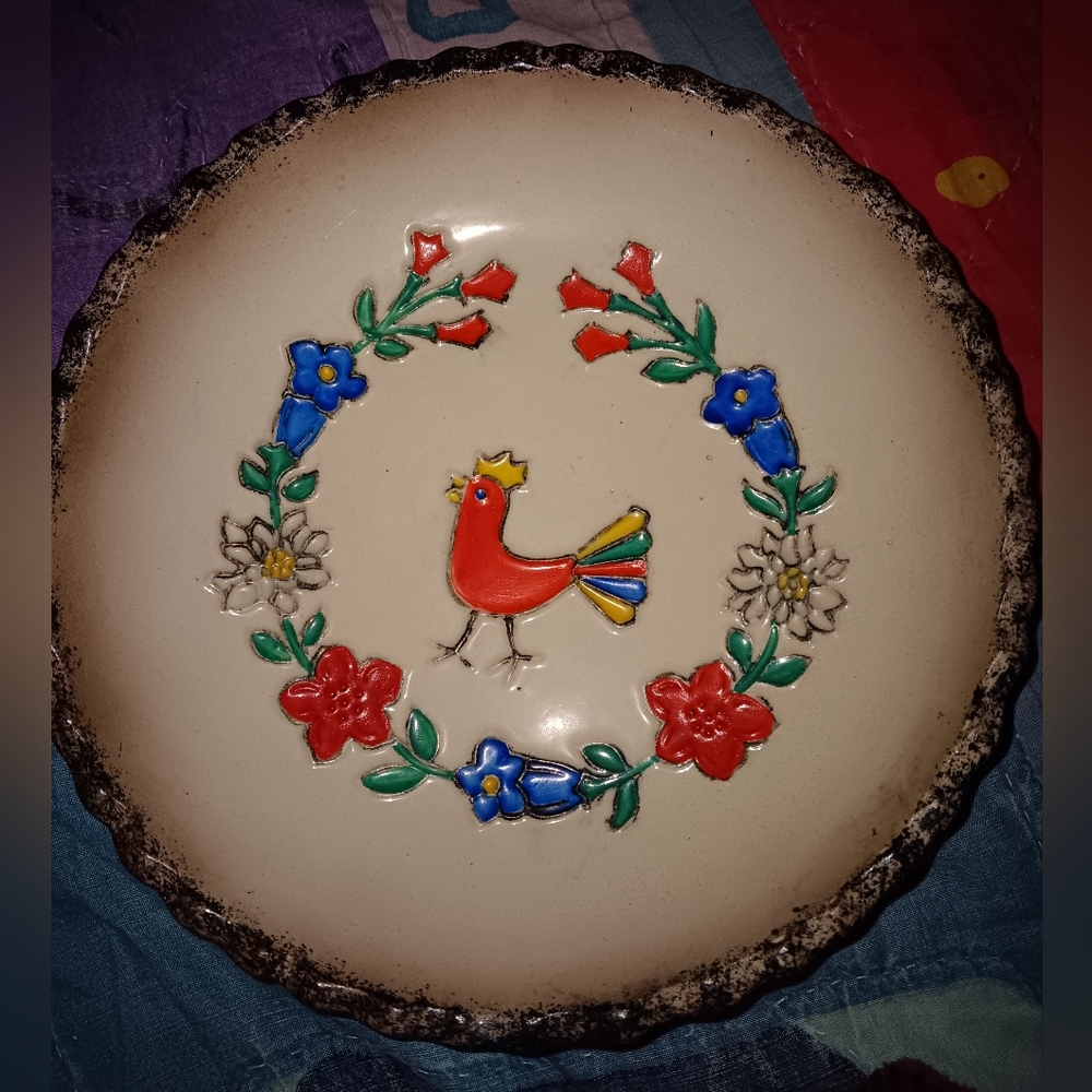 GOEBEL Rooster Serrated Edge#27 Plate, Bowl, Wall Hanging. WILLIAM GOEBEL  RARE!
